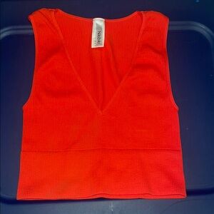 Nikibiki Red Sleeveless Fitted Crop Tank Top
